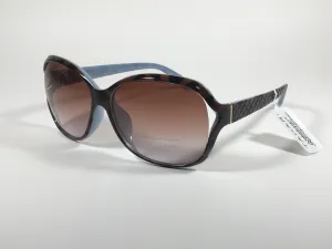 Tahari Large Oval Sunglasses Blue Gray Tortoise Brown Gradient Lens TH660 TSBL