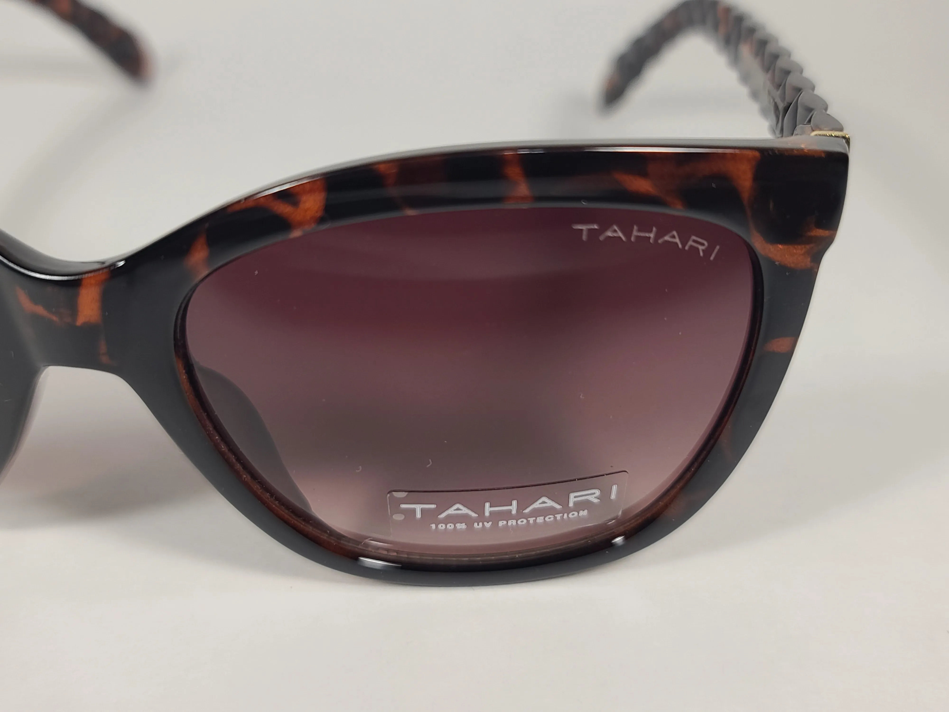 Tahari Rectangular Sunglasses Tortoise Frame Brown Gradient TH795 TS