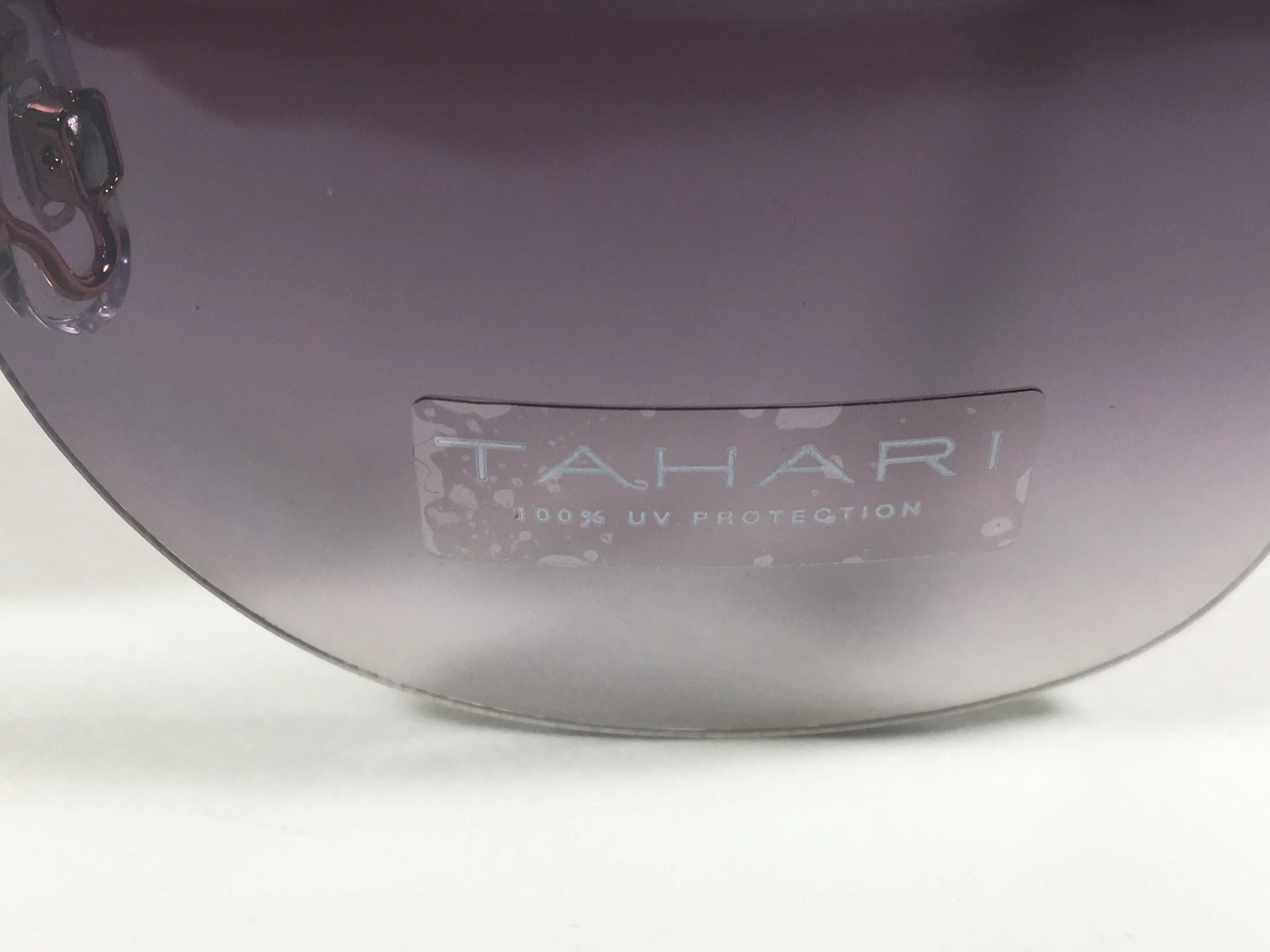 Tahari Rimless Butterfly Sunglasses Rose Gold And Black Frame Smoke Gradient Lens TH709 RGDOX