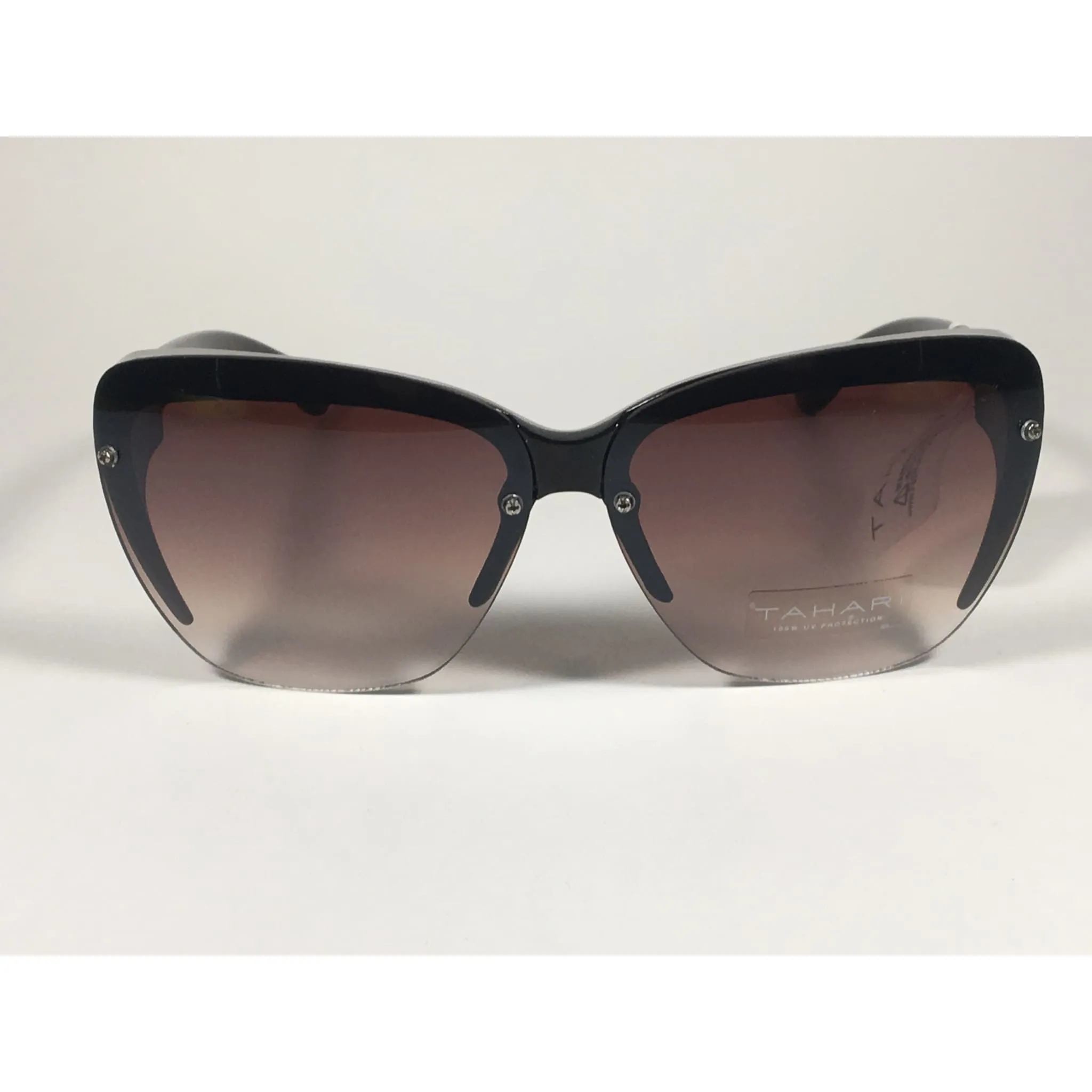 Tahari Shield Cat Eye Sunglasses Brown Tortoise Brown Gradient Lens TH705 TS