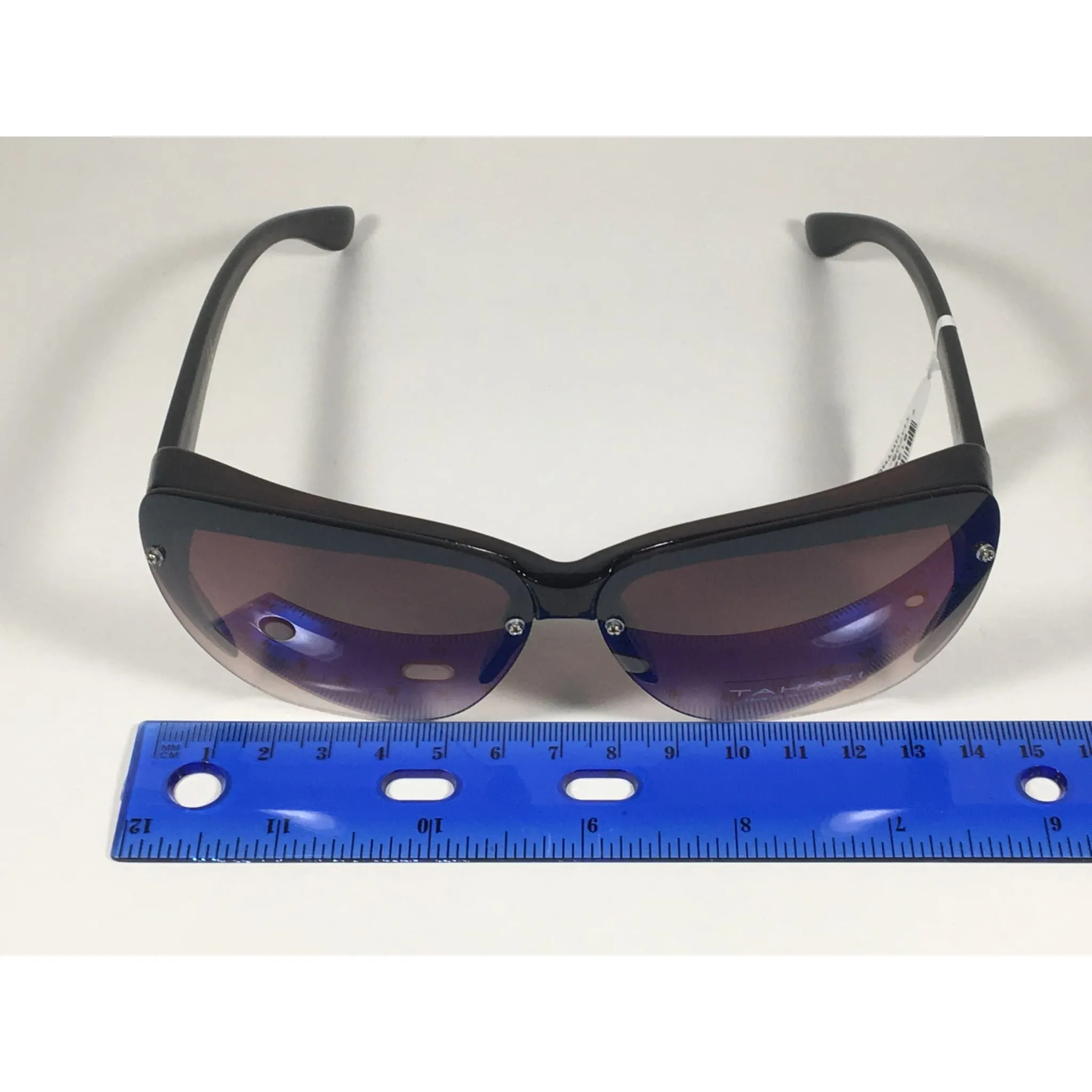 Tahari Shield Cat Eye Sunglasses Brown Tortoise Brown Gradient Lens TH705 TS