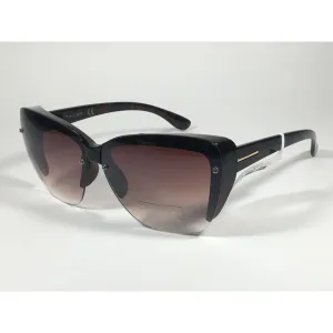 Tahari Shield Cat Eye Sunglasses Brown Tortoise Brown Gradient Lens TH705 TS