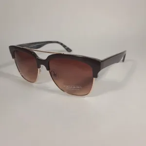 Tahari Square Club Sunglasses Brown Coffee Frame Brown Gradient Lens TH680 COF