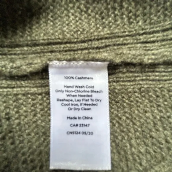Talbots 100% cashmere olive green A LINE sweater MP