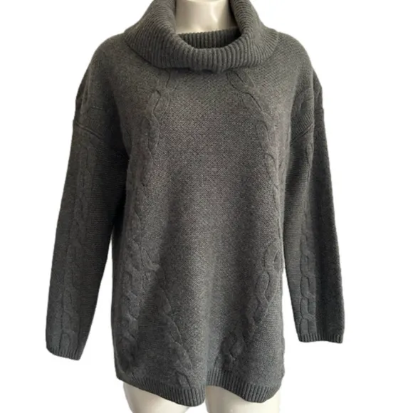 Talbots 100% cashmere olive green A LINE sweater MP
