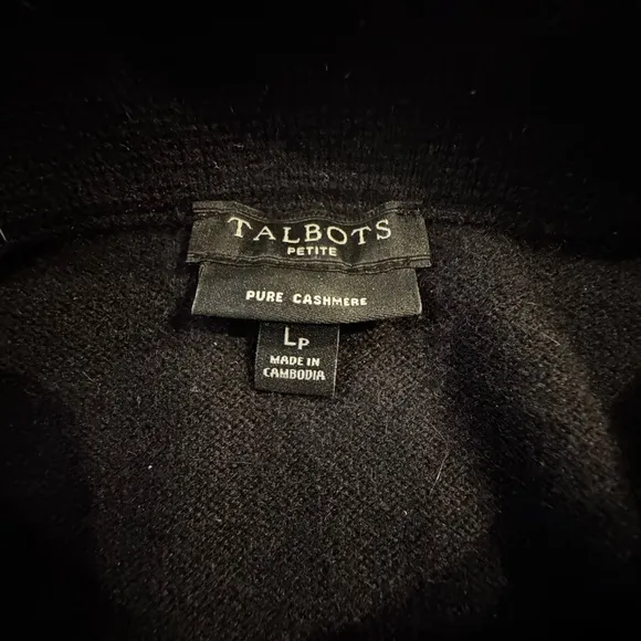 Talbots Cashmere Fold over Mock neck Sweater