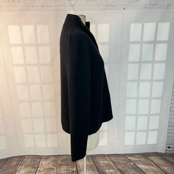Target Black Quarter Zip Knit Long Sleeve Cashmere Sweater Size Large