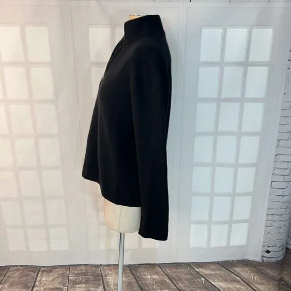Target Black Quarter Zip Knit Long Sleeve Cashmere Sweater Size Large