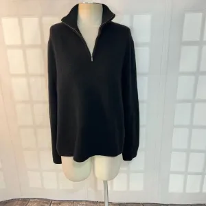 Target Black Quarter Zip Knit Long Sleeve Cashmere Sweater Size Large
