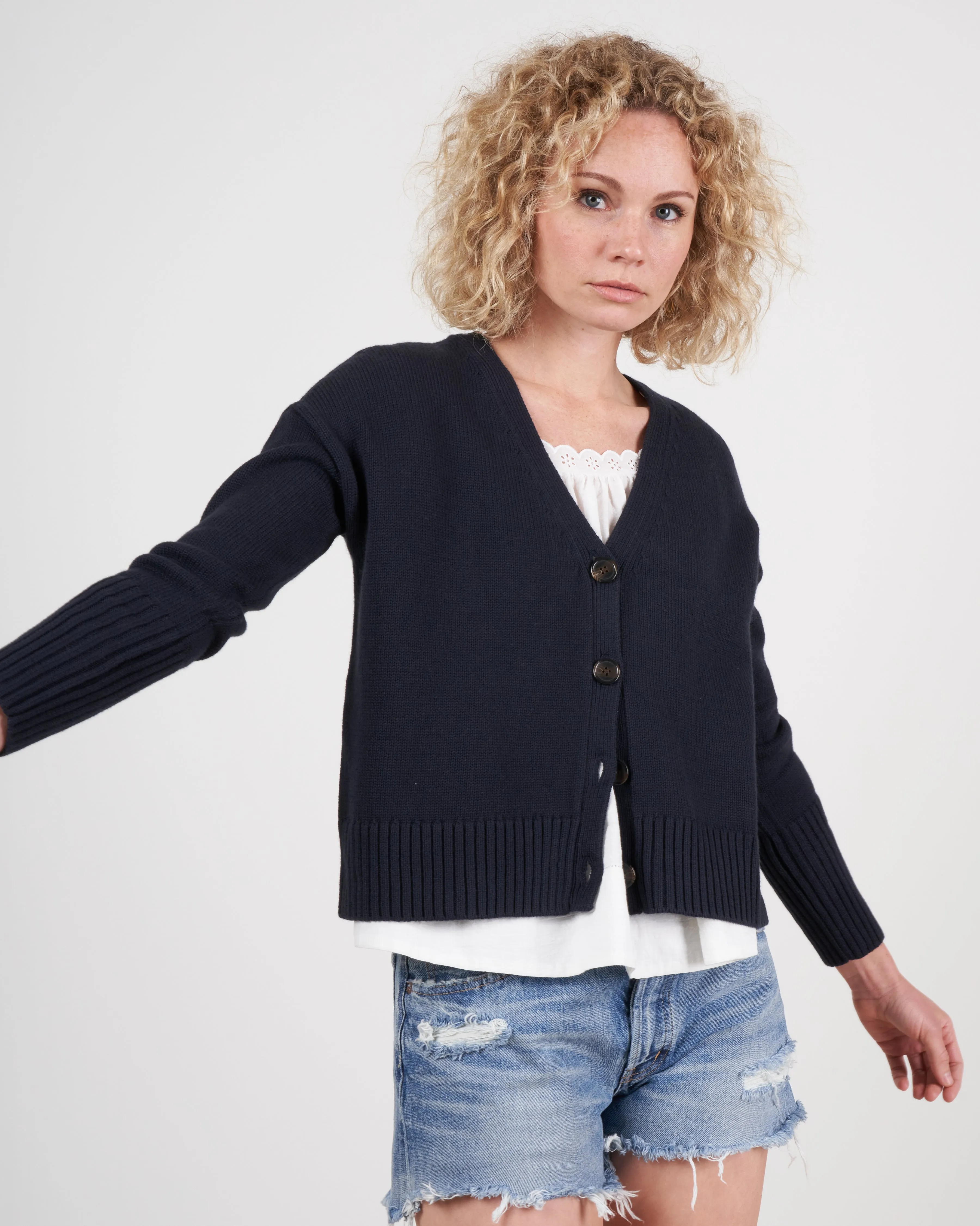 taylor cotton cashmere buttondown - navy
