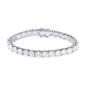 Tennis Bracelet with Cubic Zirconia in Rhodium Plated Sterling Silver