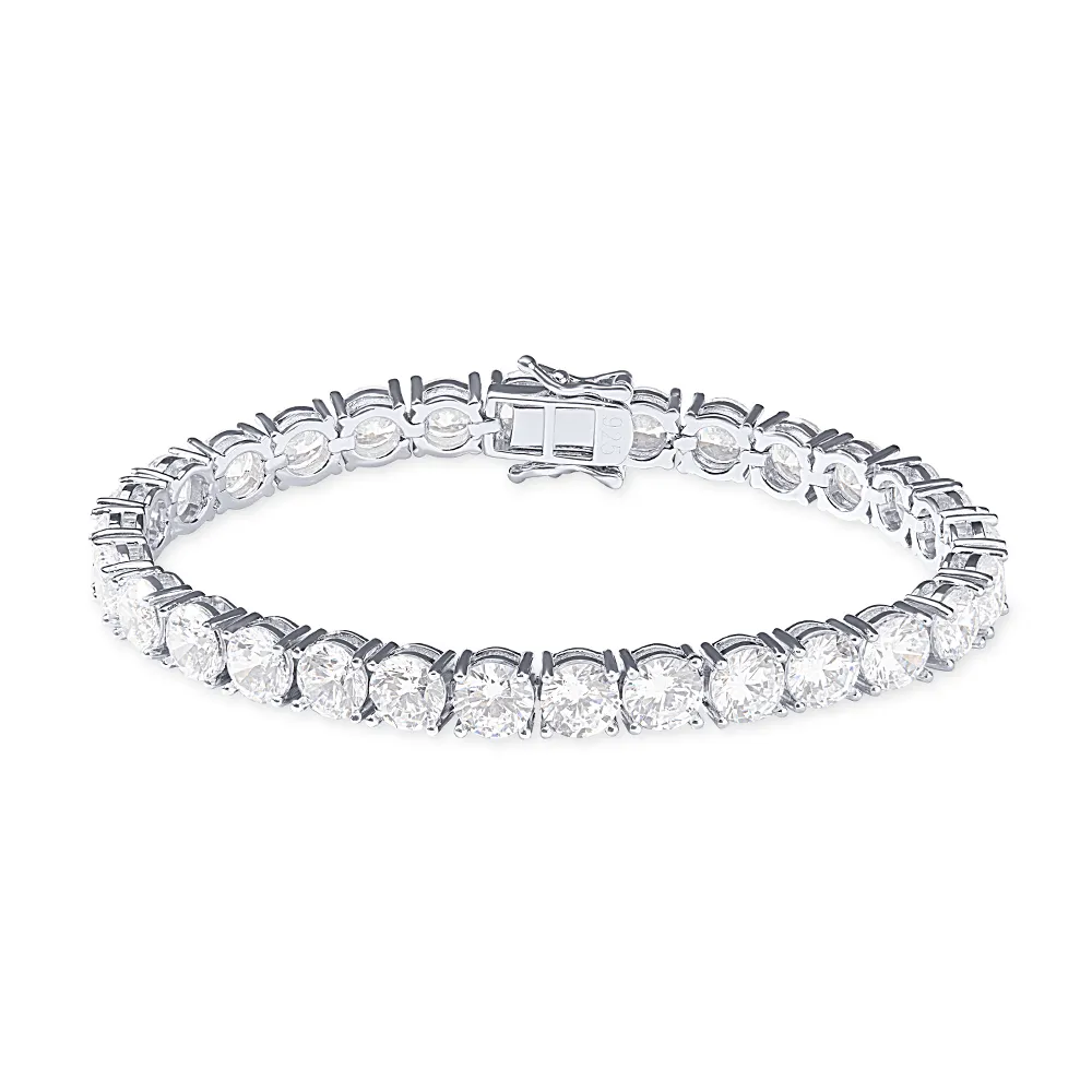 Tennis Bracelet with Cubic Zirconia in Rhodium Plated Sterling Silver