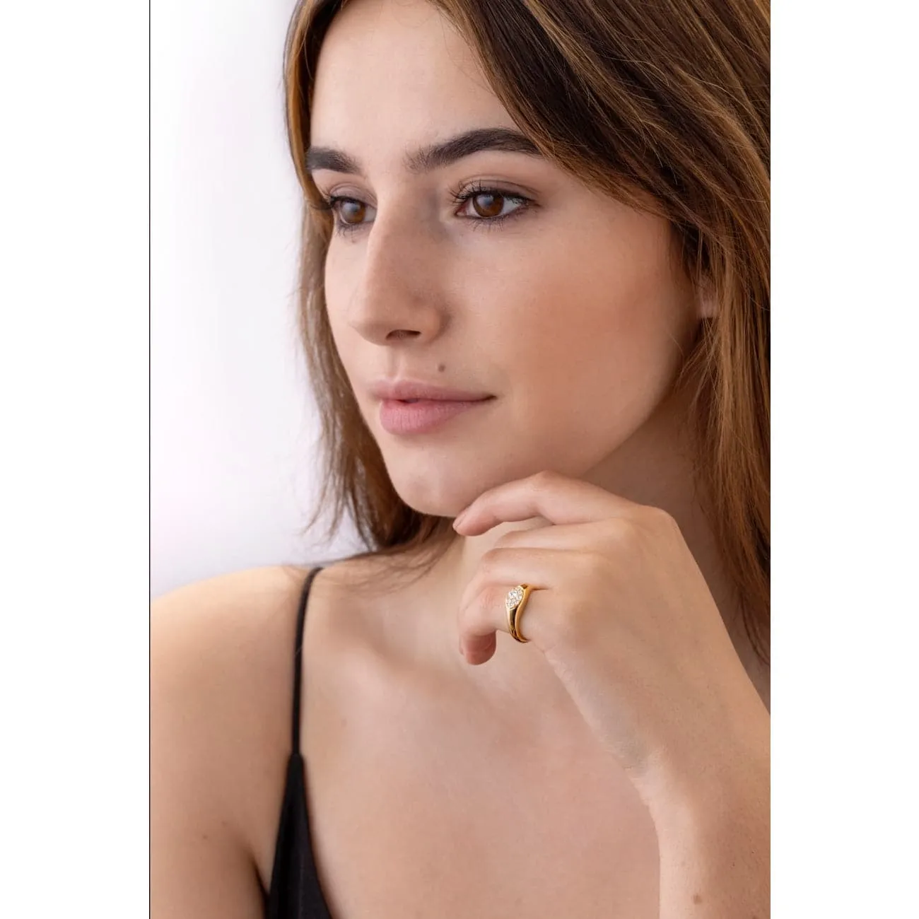 Tessa Navette Signet 18K Rose Gold Ring