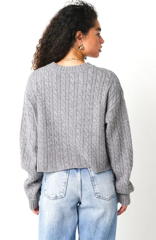 The Annie Cable Knit Cropped Sweater