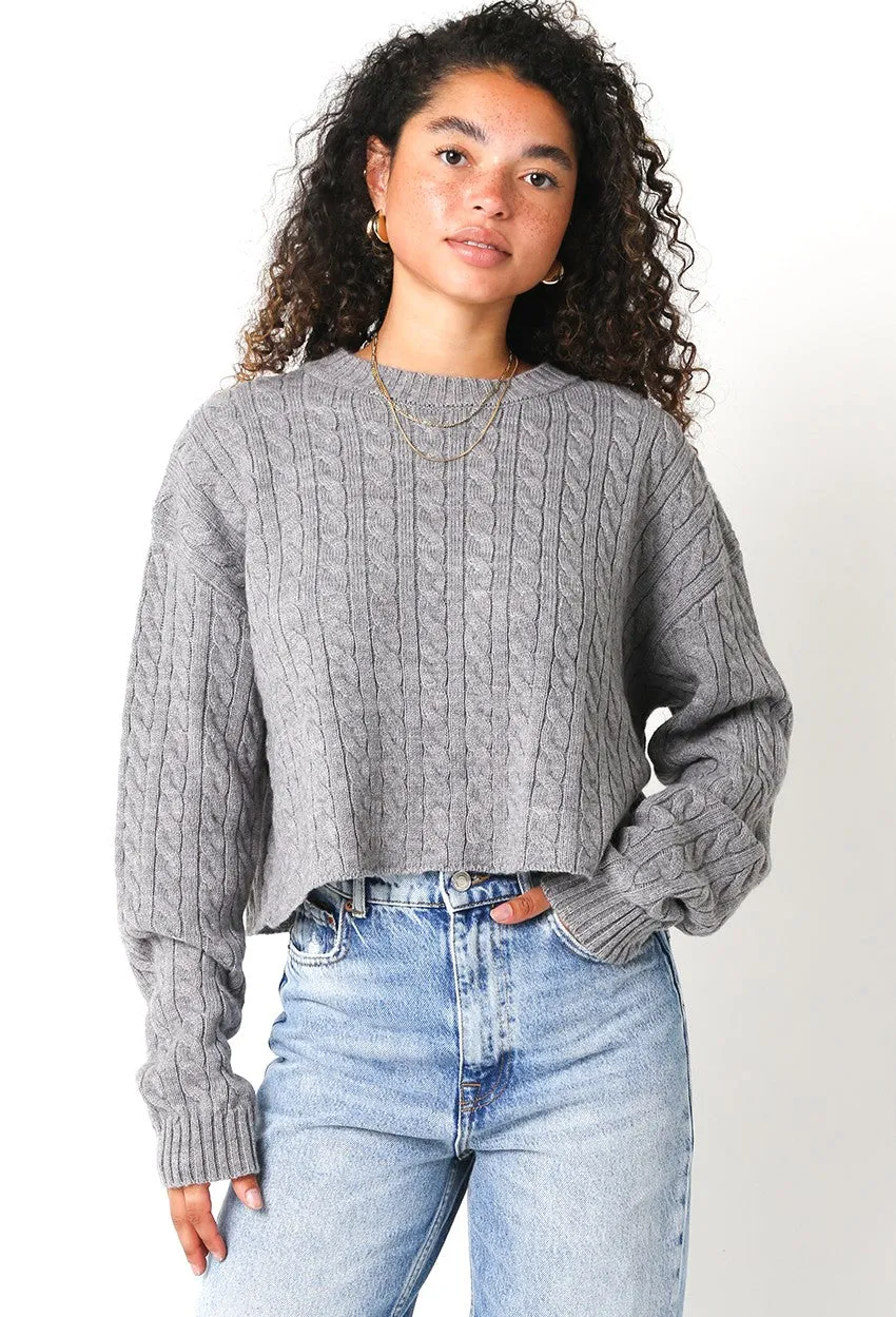 The Annie Cable Knit Cropped Sweater