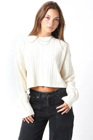 The Annie Cable Knit Cropped Sweater