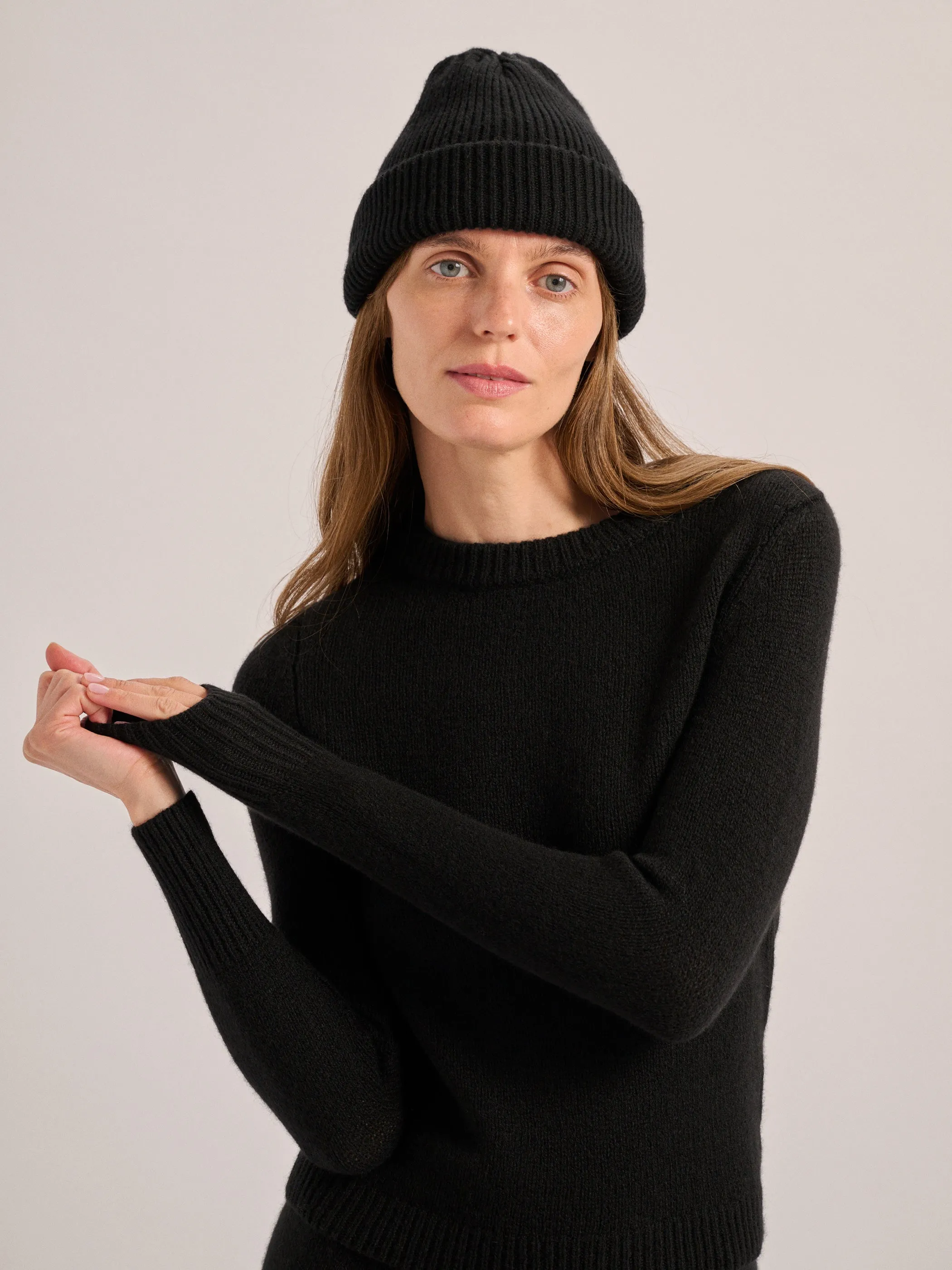 The Sarra Bracelet Crewneck Sweater in Cashmere