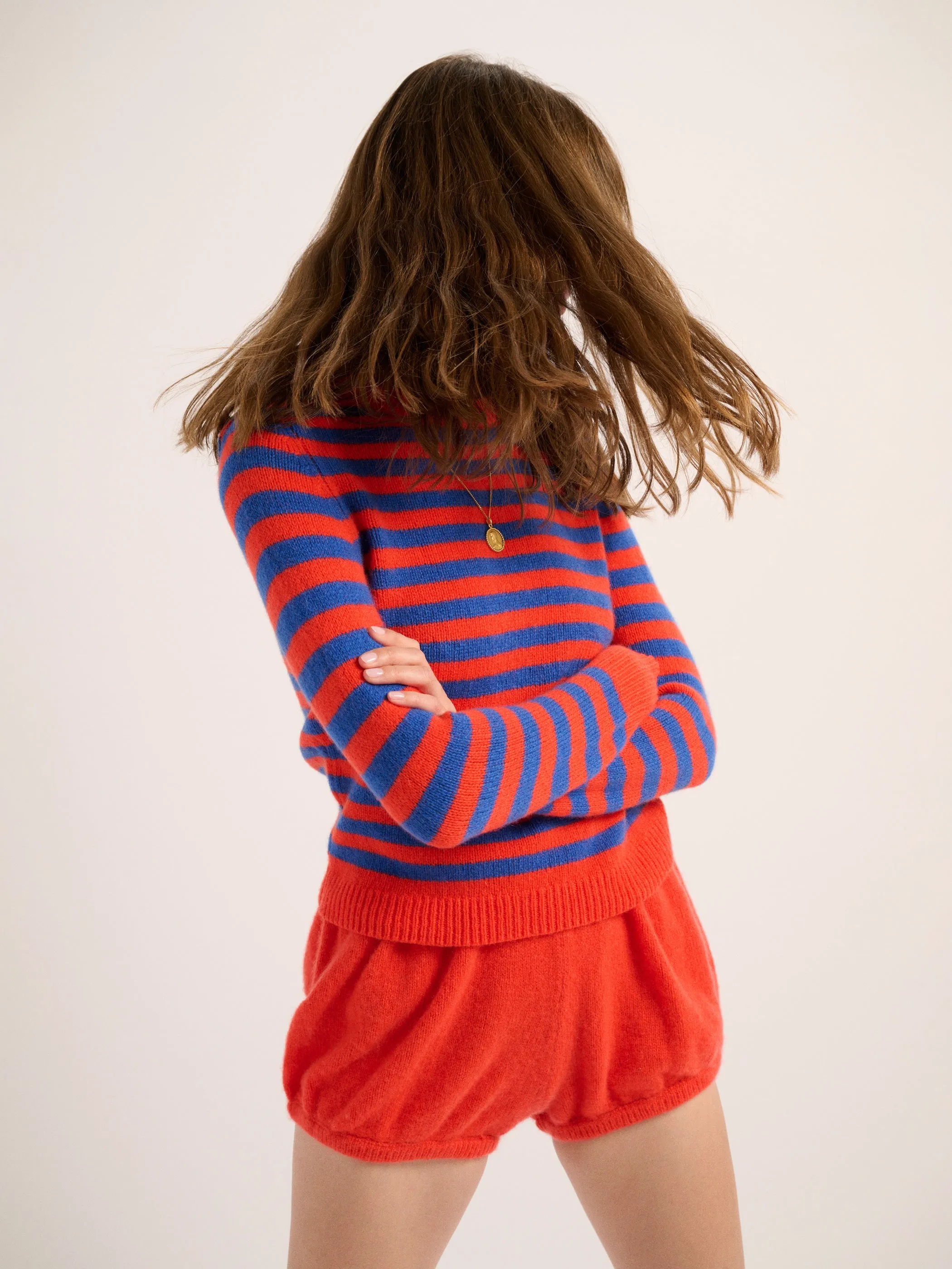 The Sarra Bracelet Crewneck Sweater in Cashmere