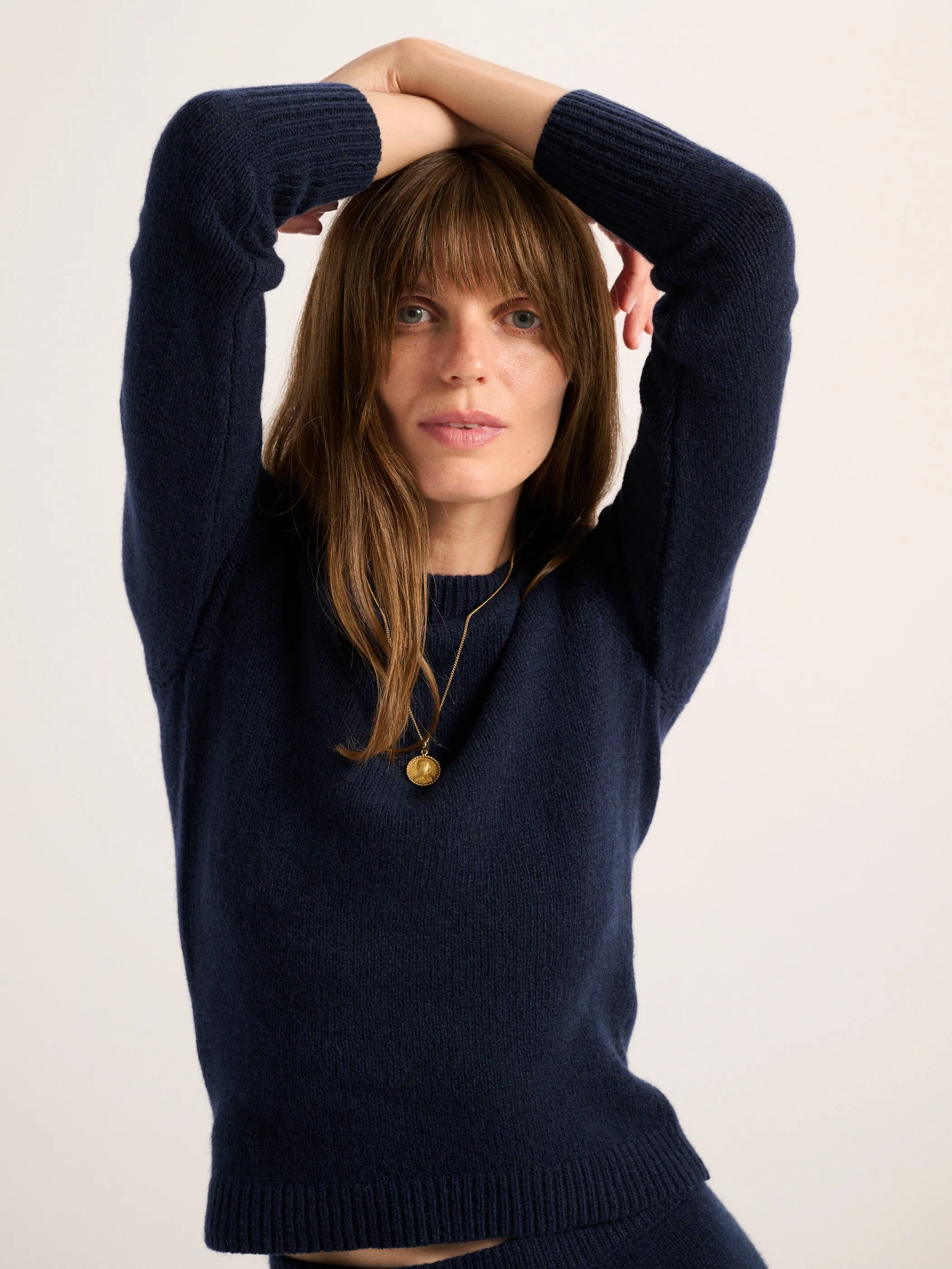 The Sarra Bracelet Crewneck Sweater in Cashmere