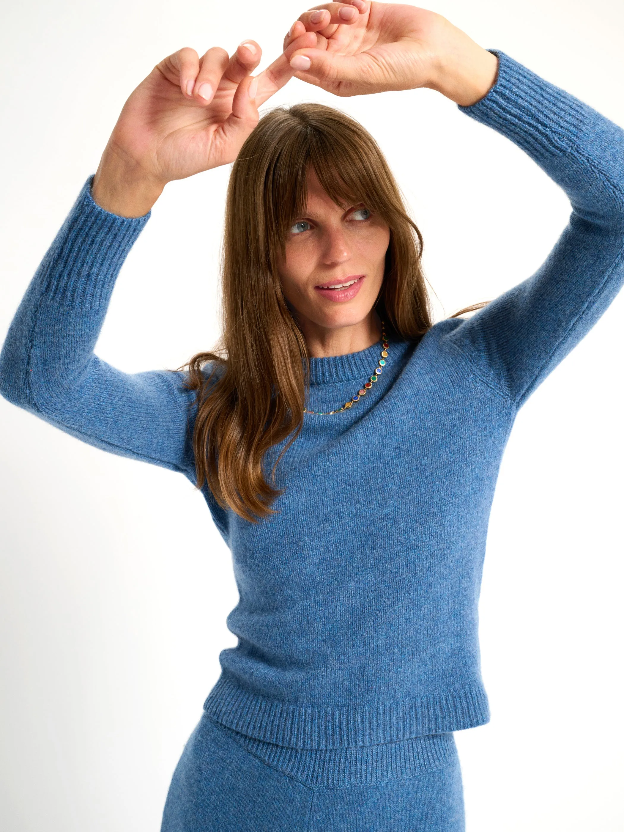 The Sarra Bracelet Crewneck Sweater in Cashmere