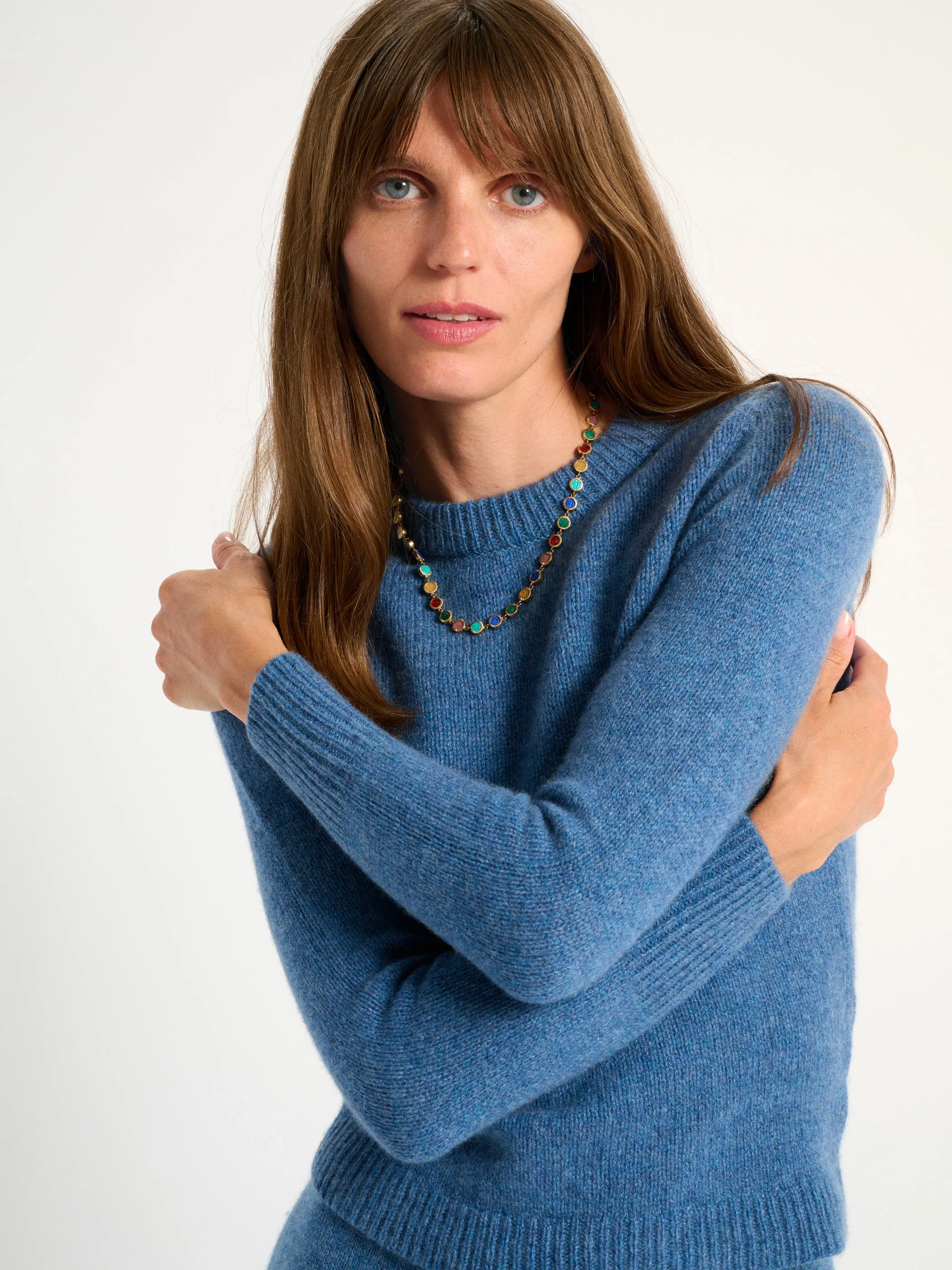 The Sarra Bracelet Crewneck Sweater in Cashmere