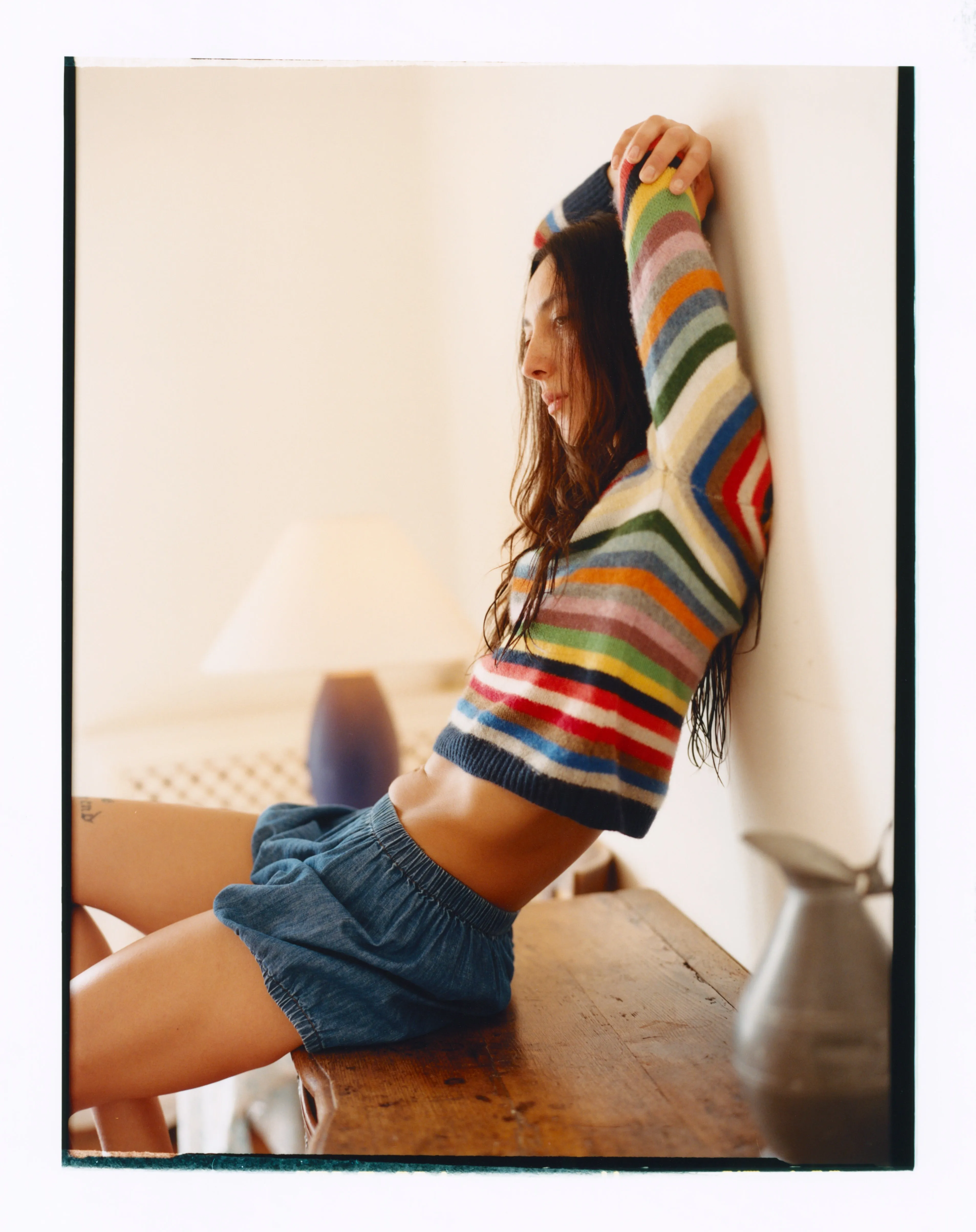 The Sarra Bracelet Crewneck Sweater in Cashmere
