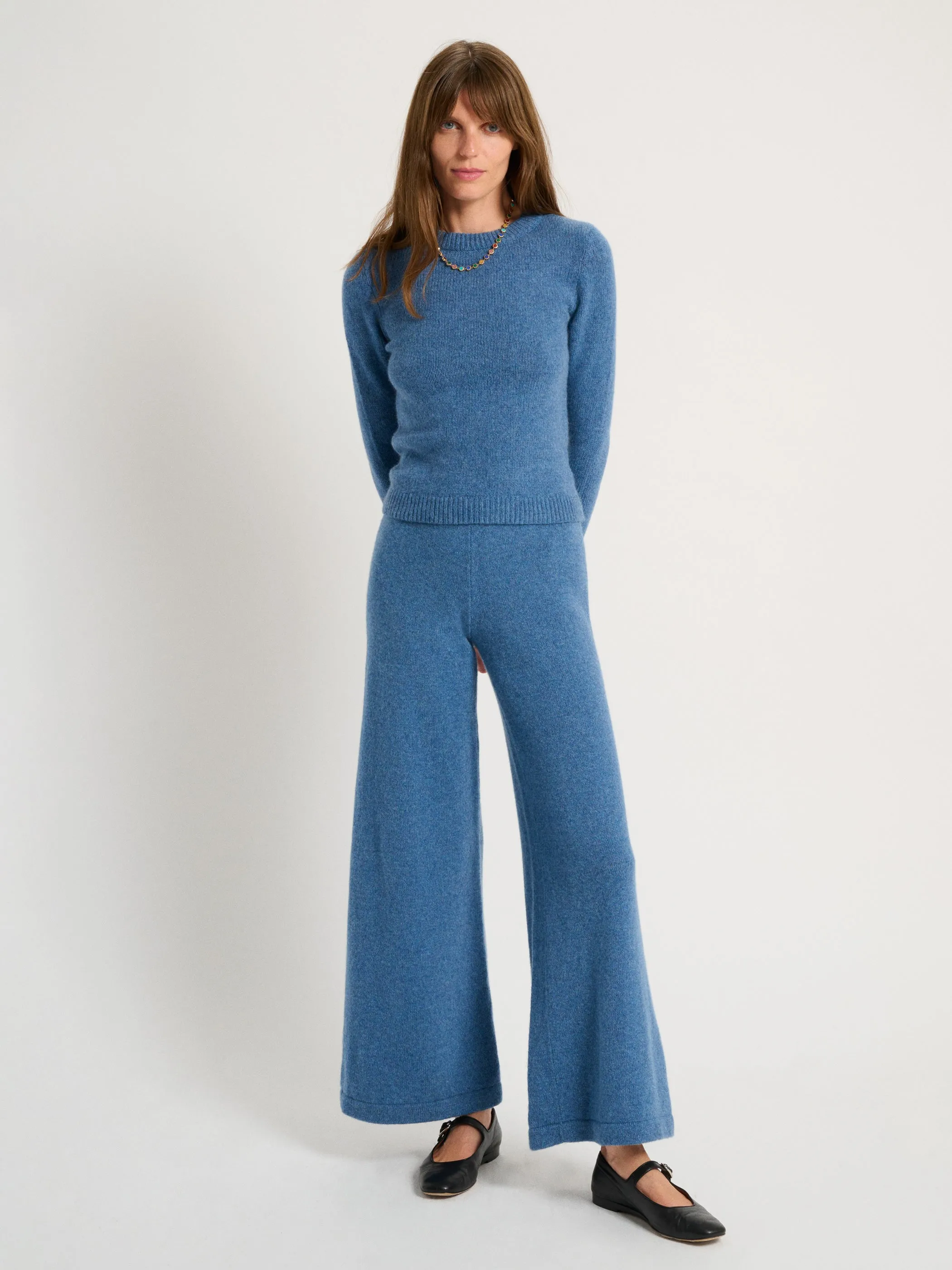 The Sarra Bracelet Crewneck Sweater in Cashmere