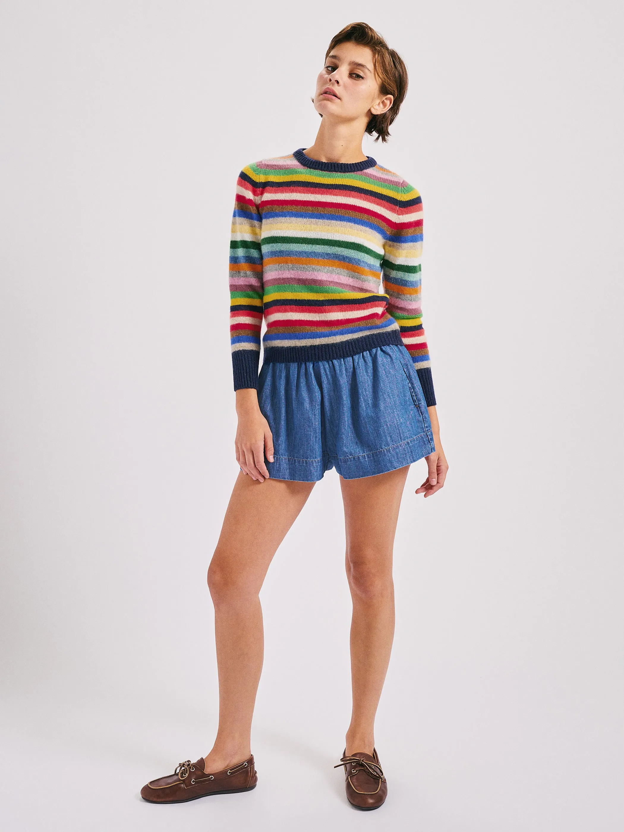 The Sarra Bracelet Crewneck Sweater in Cashmere