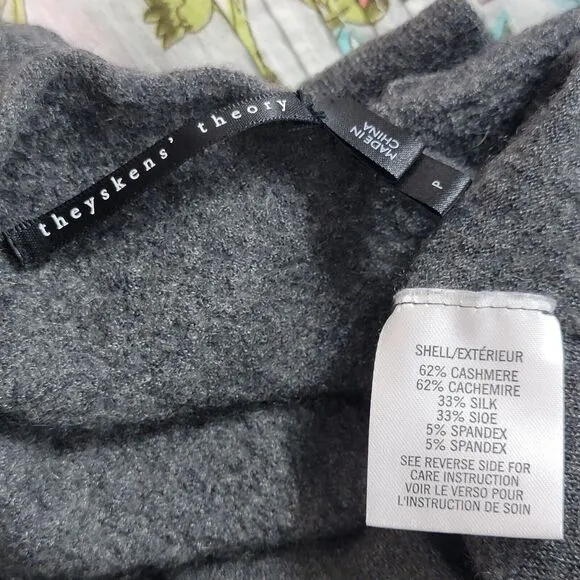 Theyskens Theory Sweater Womens XS* Gray Cashmere Silk Blend Off Shoulder Straps