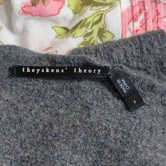 Theyskens Theory Sweater Womens XS* Gray Cashmere Silk Blend Off Shoulder Straps
