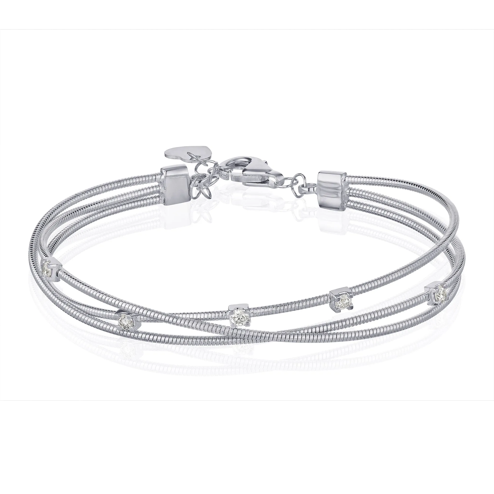 Three Row X Wire Bangle Bracelet