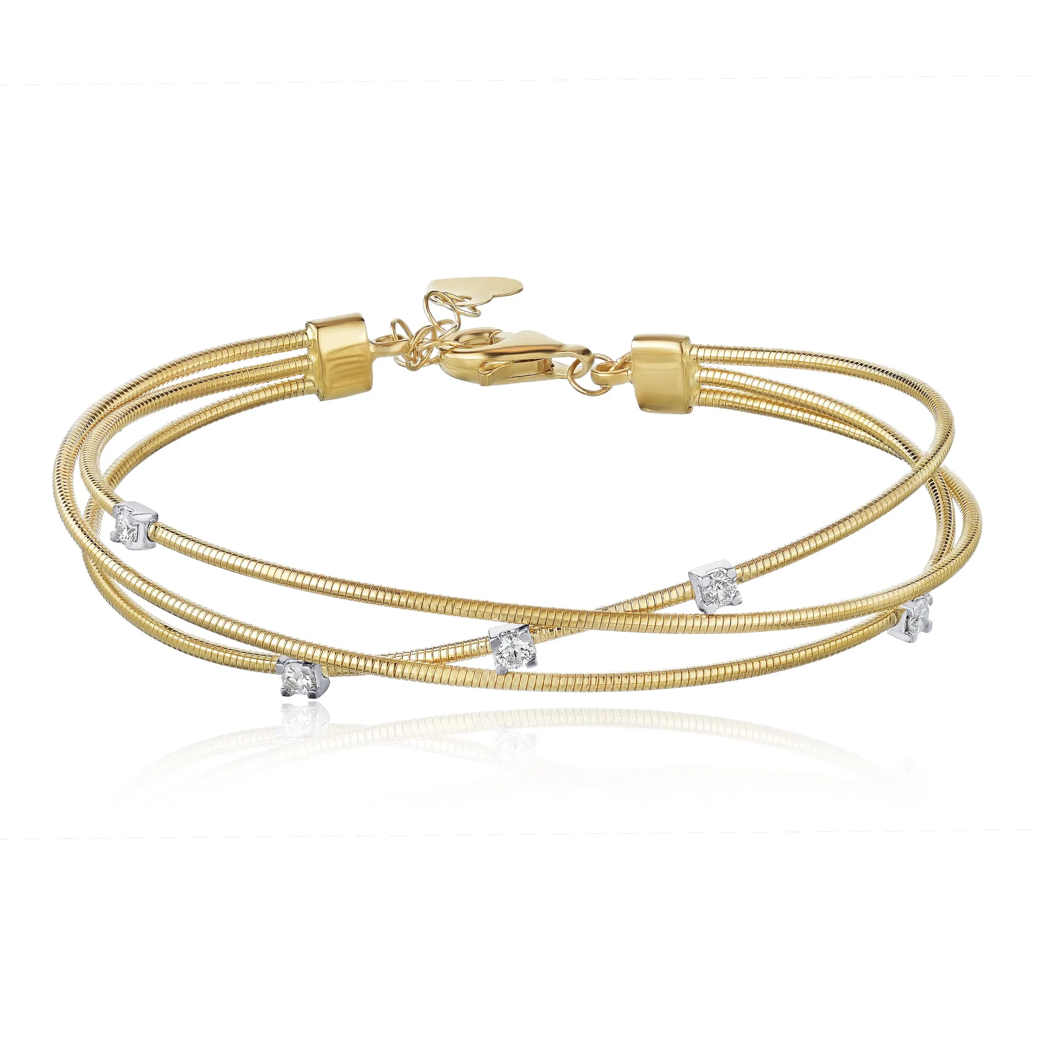 Three Row X Wire Bangle Bracelet