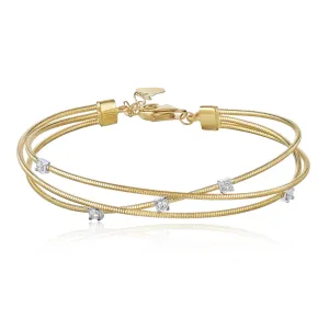 Three Row X Wire Bangle Bracelet