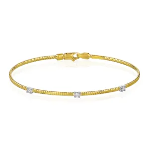 Three-Stone Diamond Wire Bangle
