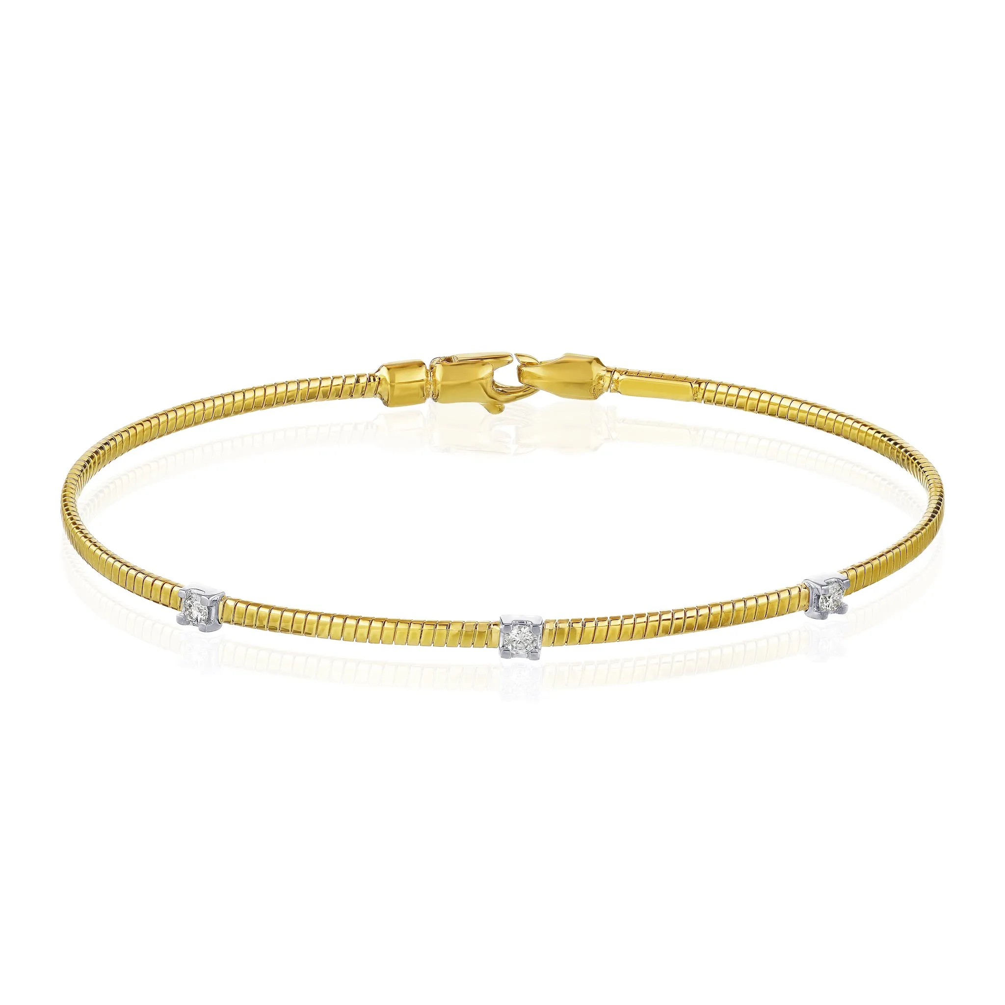 Three-Stone Diamond Wire Bangle