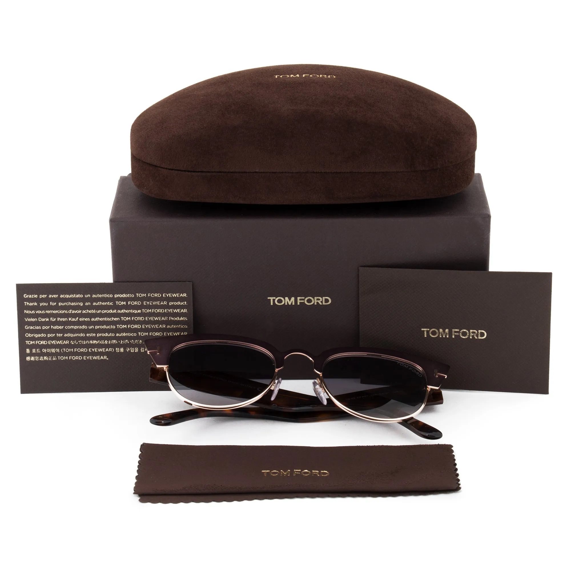 Tom Ford Alexandra Cat Eye Sunglasses FT0607 74B 51