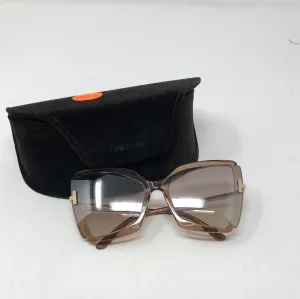 Tom Ford GIA Butterfly Shiny Beige and Brown Mirrored Sunglasses
