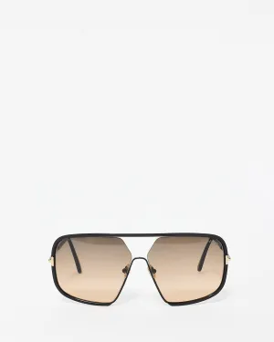 Tom Ford Oversized Tinted Gradient Lens Warren Aviator Sunglasses