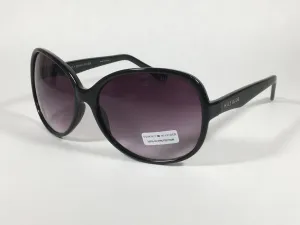 Tommy Hilfiger Camilla Oversize Oval Sunglasses Black Gloss Frame Smoke Gradient Lens CAMILLA WP OL350
