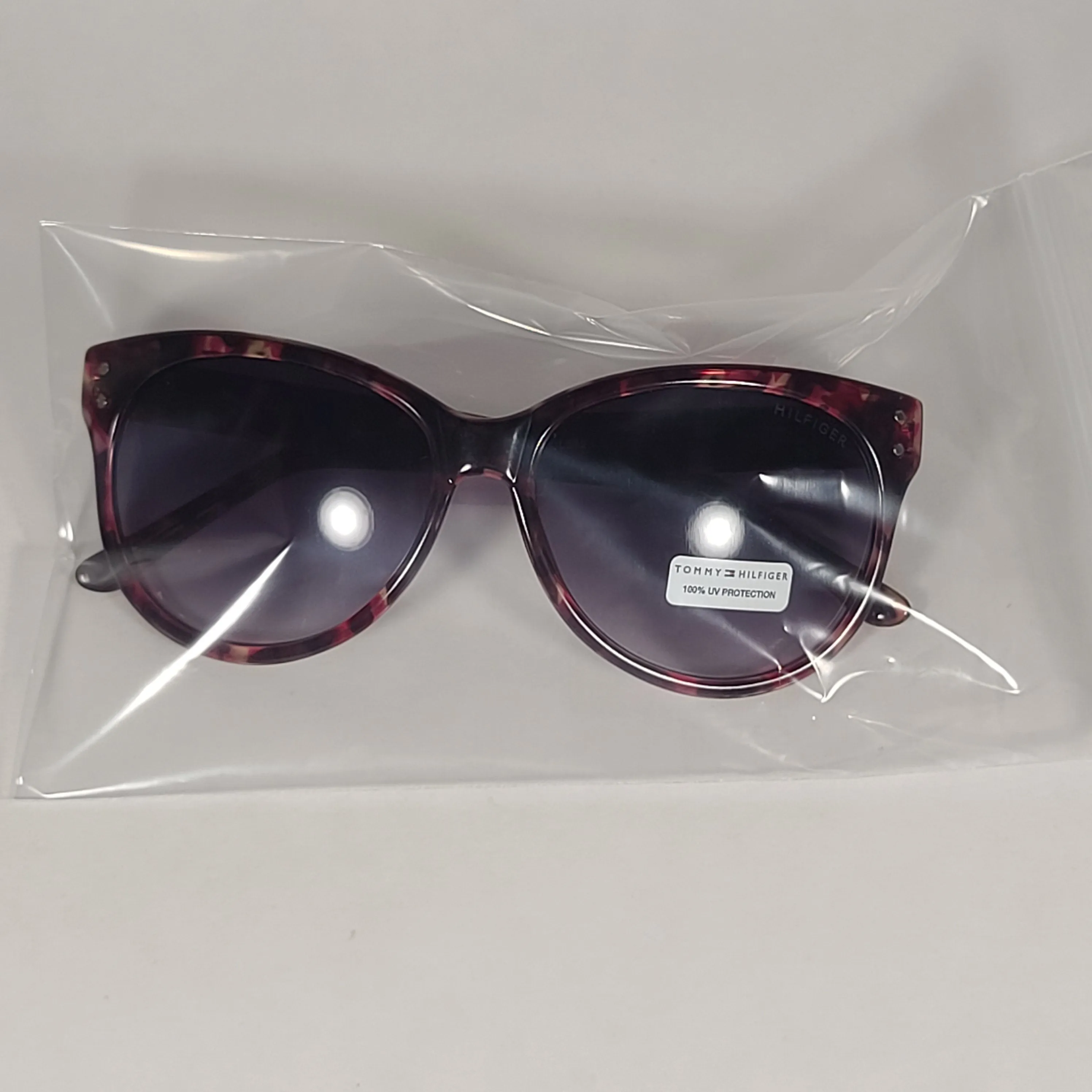 Tommy Hilfiger Pepper Sunglasses Red Tortoise Frame Gray Gradient Lens PEPPER WP OL512