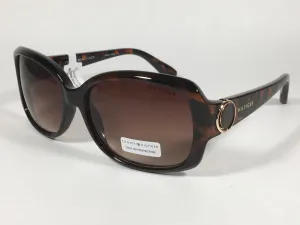 Tommy Hilfiger Quinn Oval Sunglasses Brown Tortoise Frame Brown Gradient Lens QUINN WP OL273