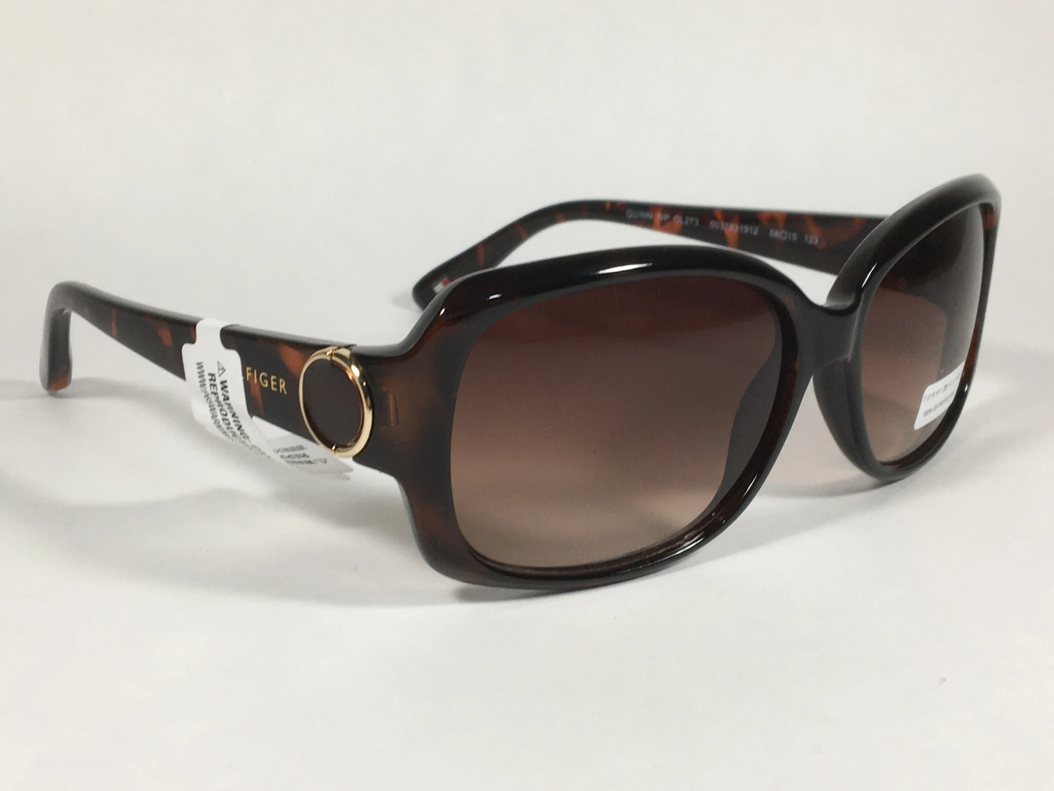 Tommy Hilfiger Quinn Oval Sunglasses Brown Tortoise Frame Brown Gradient Lens QUINN WP OL273