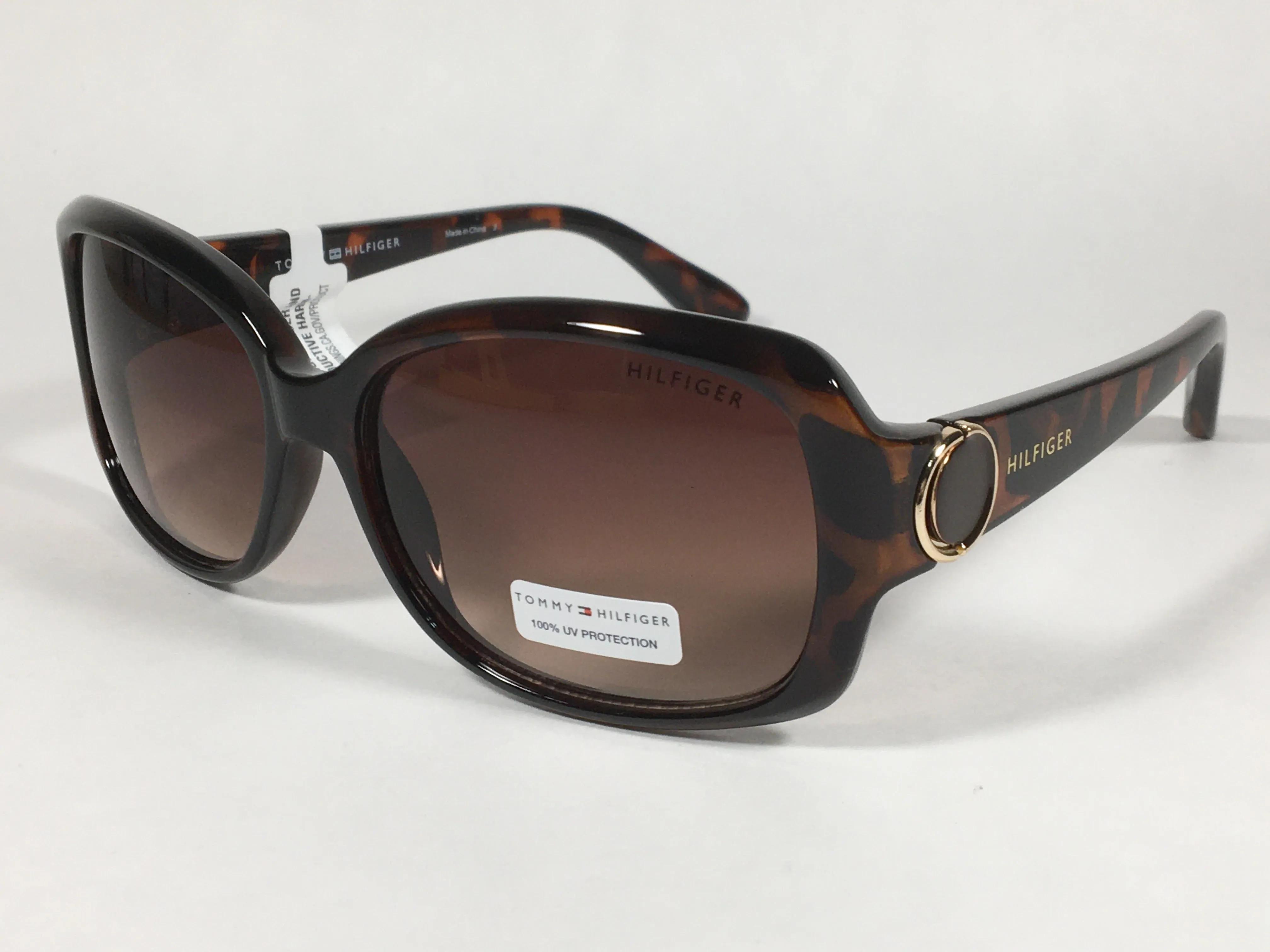 Tommy Hilfiger Quinn Oval Sunglasses Brown Tortoise Frame Brown Gradient Lens QUINN WP OL273