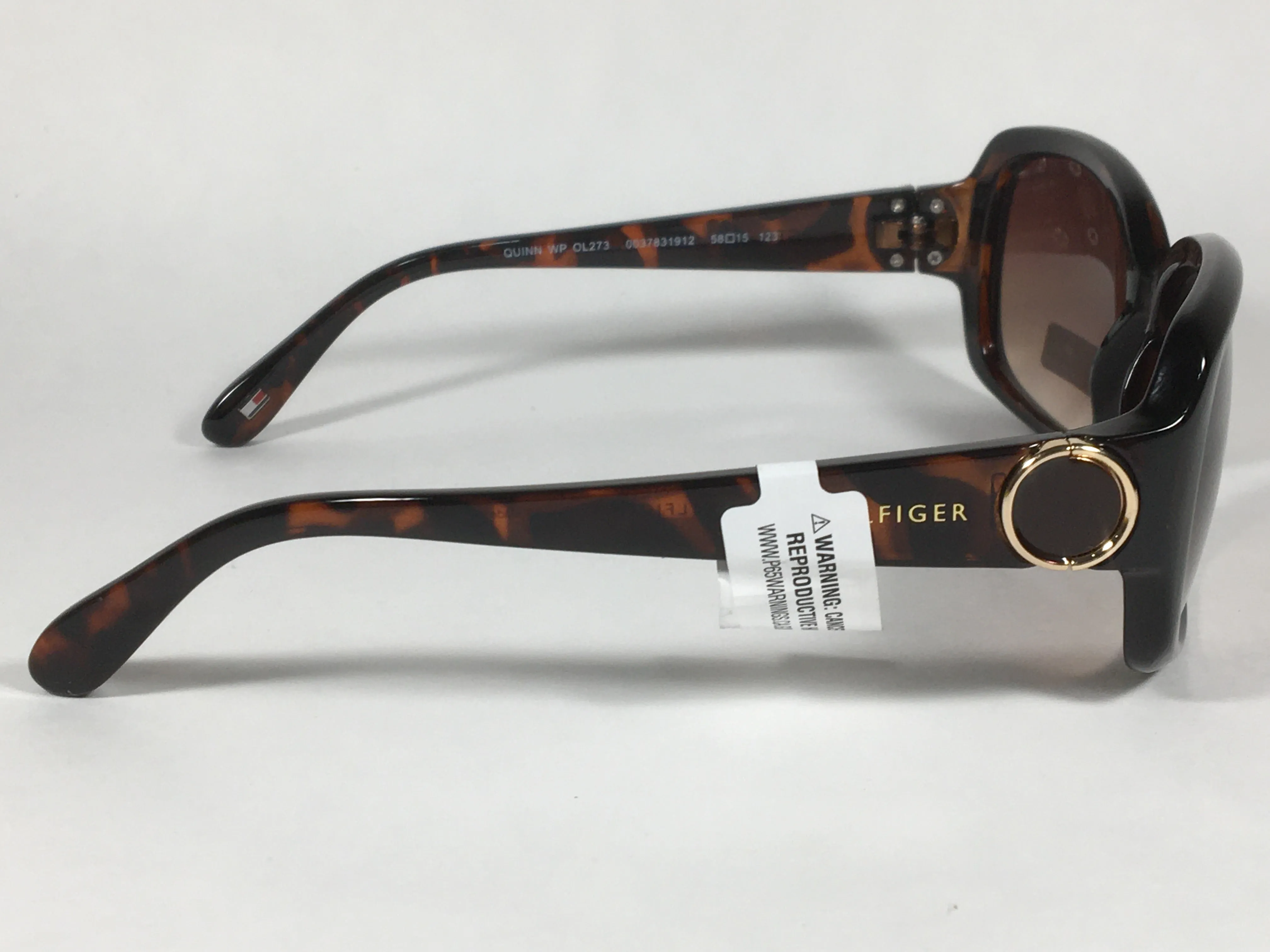 Tommy Hilfiger Quinn Oval Sunglasses Brown Tortoise Frame Brown Gradient Lens QUINN WP OL273