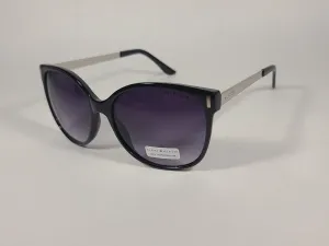 Tommy Hilfiger "Breeda" WP OL429P Sunglasses Shiny Black And Silver Frame Smoke Gradient Lens