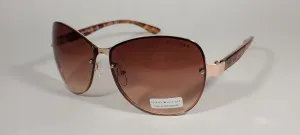Tommy Hilfiger "Melone" WM OL78 Rimless Sunglasses Gold and Tortoise Frame Brown Gradient Lens