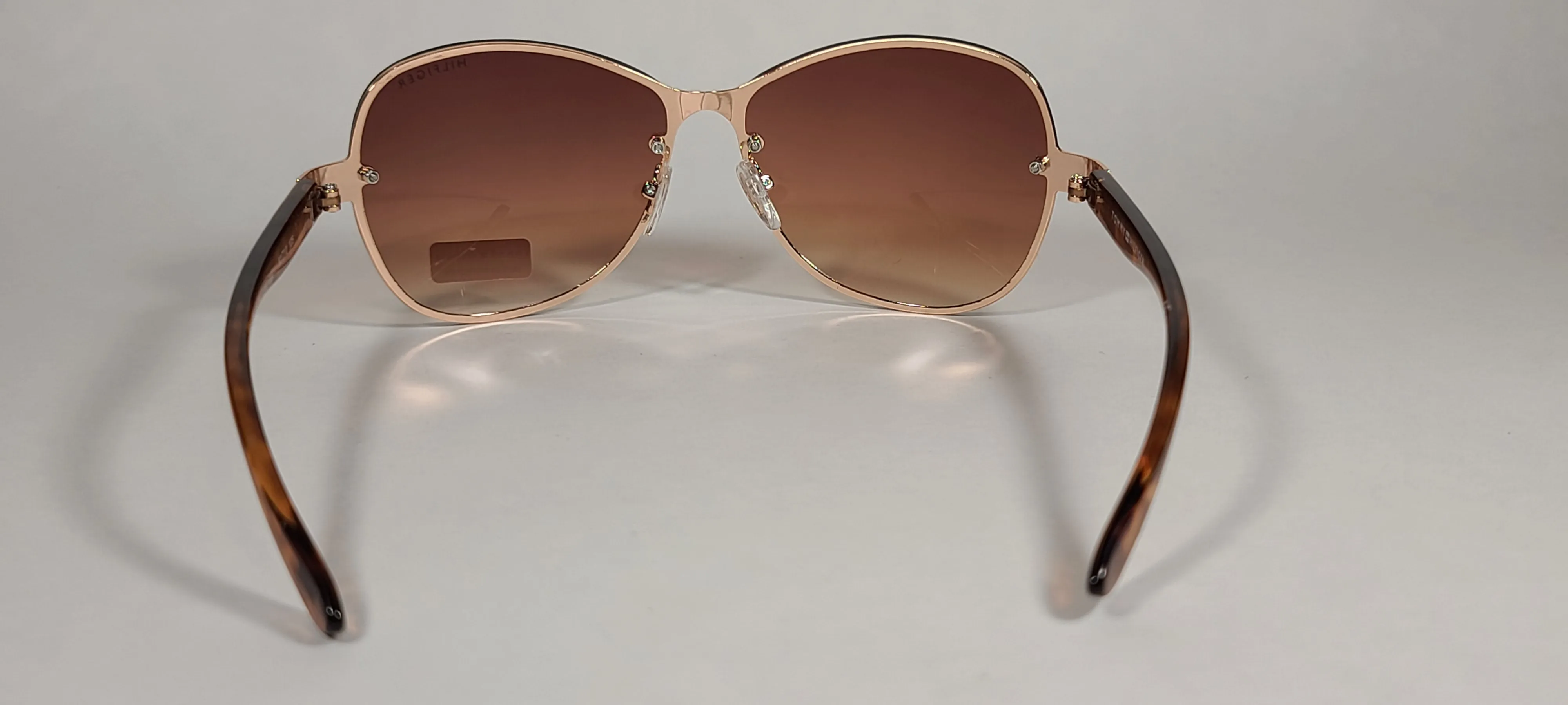 Tommy Hilfiger "Melone" WM OL78 Rimless Sunglasses Gold and Tortoise Frame Brown Gradient Lens