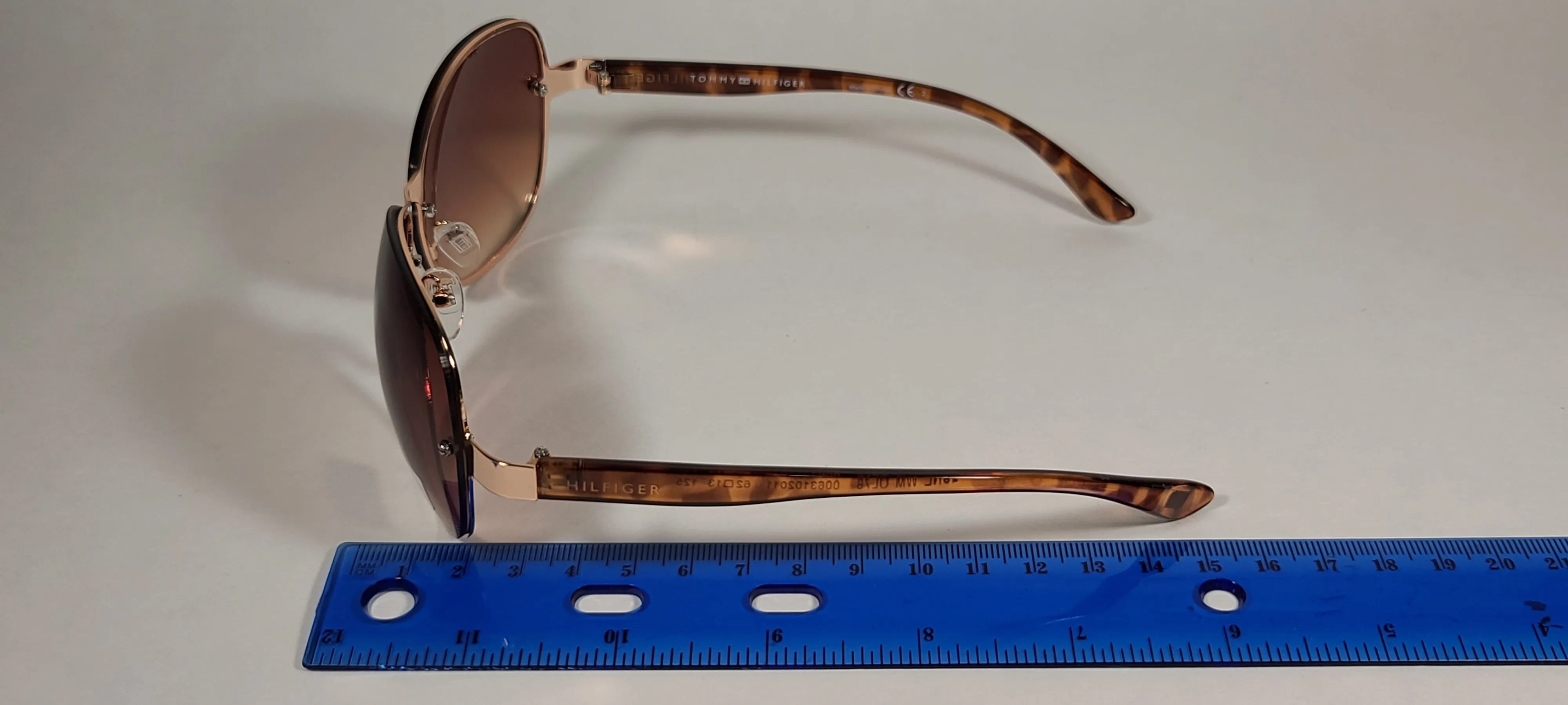 Tommy Hilfiger "Melone" WM OL78 Rimless Sunglasses Gold and Tortoise Frame Brown Gradient Lens