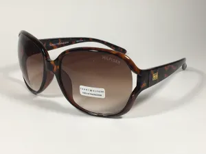 Tommy Hilfiger "Trista" WP OL33 Vented Oversize Sunglasses Brown Tortoise Frame Brown Gradient Lens