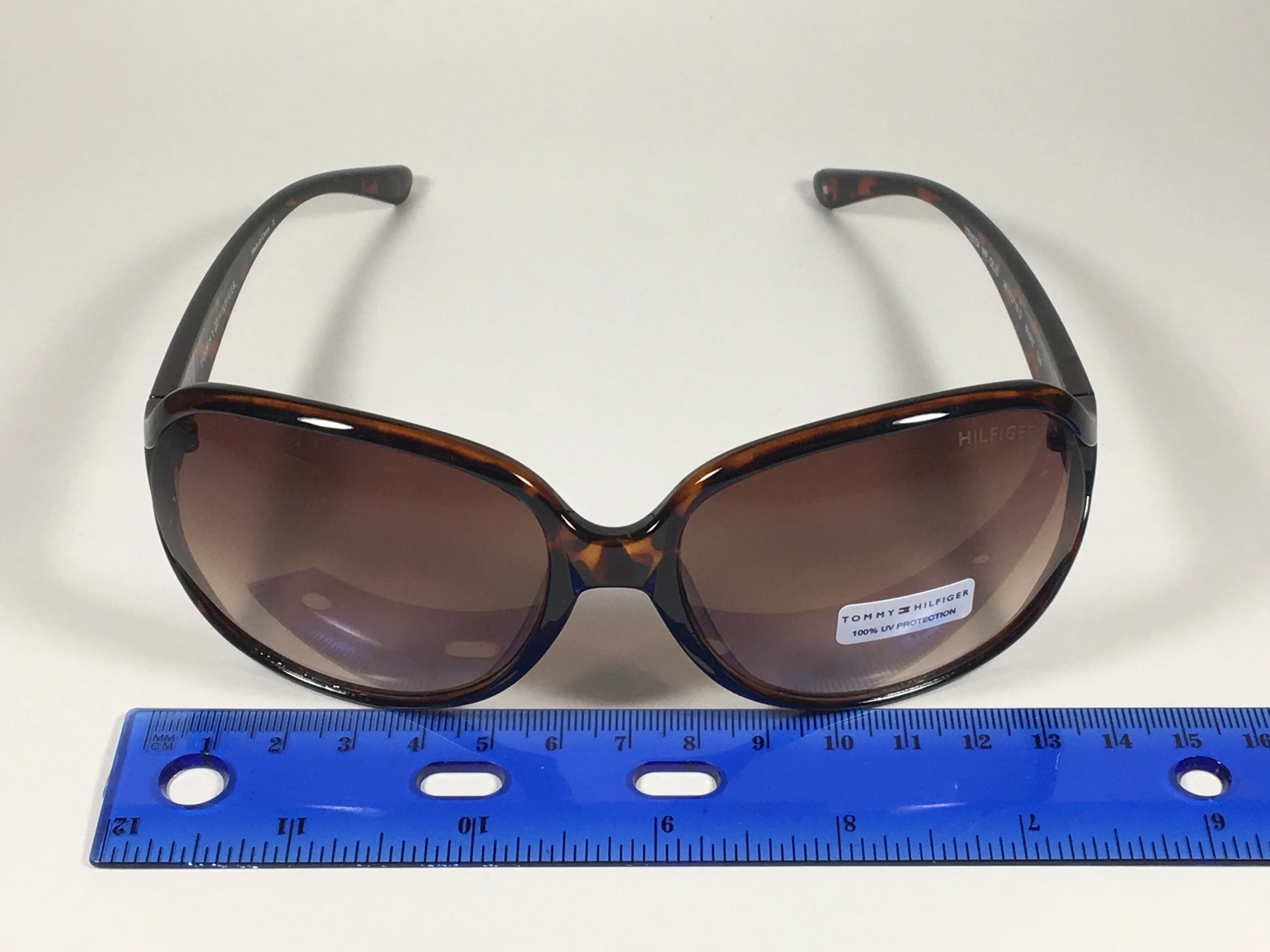 Tommy Hilfiger "Trista" WP OL33 Vented Oversize Sunglasses Brown Tortoise Frame Brown Gradient Lens